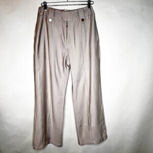 Anthropologie Cream Wide Leg Pants